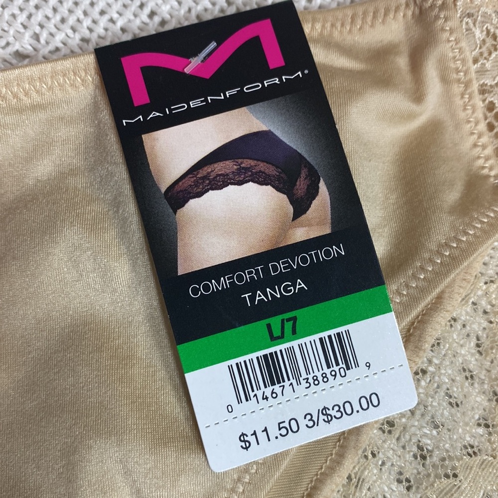 L/7 lace trim cheeky maidenform panties set of 2 NWT - Picture 3 of 3